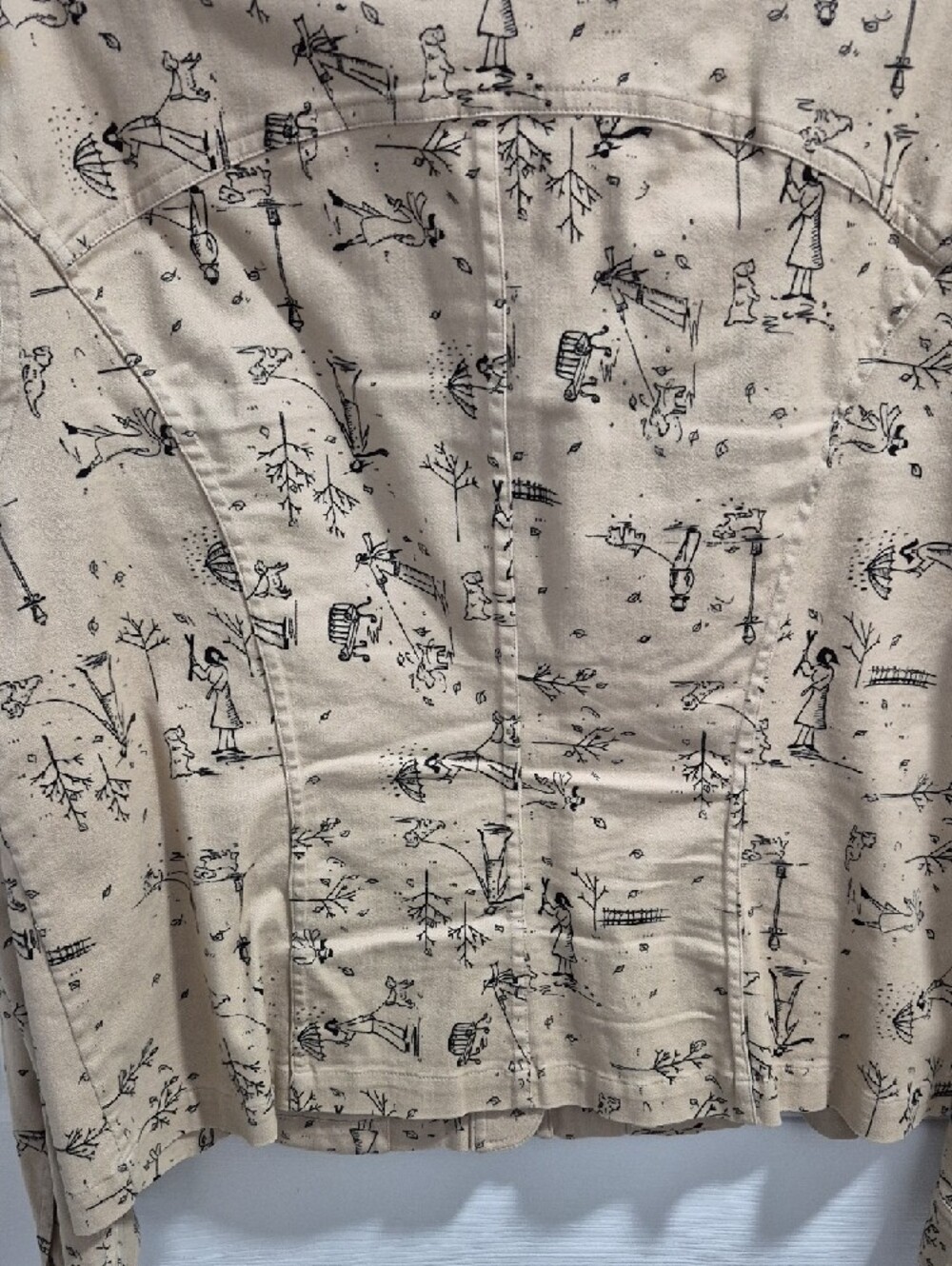 Christopher & Banks Beige Printed Utility Jean Jacket - Picture 3 of 3